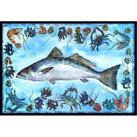 Carolines Treasures Fish Speckled Trout Indoor Or Outdoor Mat - 18 x 27 in. 8086-MAT